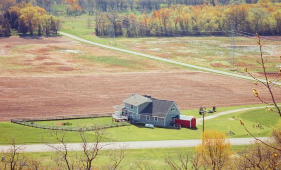 house in a field